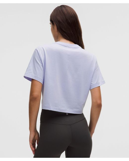 lululemon athletica White All Yours Organic Cotton Cropped T-Shirt