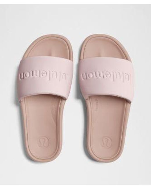 lululemon athletica Pink – Restfeel Slides Graphic – – Size 14