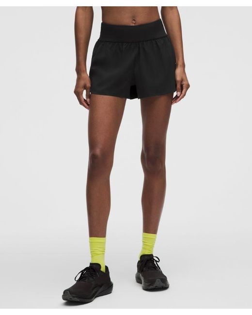 lululemon athletica Black – Fast And Free Mid-Rise Split Shorts Design – 3" – – Size Large