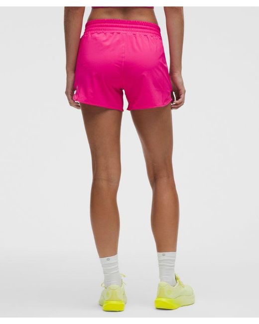 lululemon athletica Pink Hotty Hot High-Rise Lined Short 4"