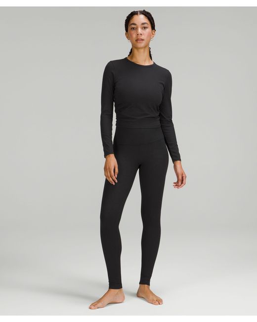 lululemon athletica All It Takes Ribbed Nulu Long-sleeve Shirt - Color Black - Size 10