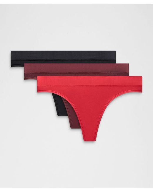 lululemon athletica Red Underease Mid-Rise Thong Underwear