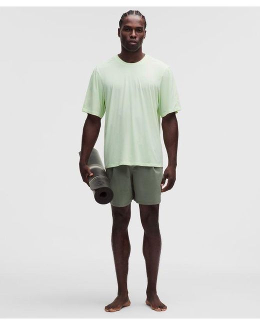 lululemon athletica Green Brushed Yoga Crewneck T-Shirt for men