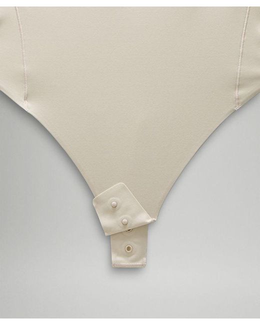 lululemon athletica Gray Wundermost Bodysuit - Ultra-soft Nulu Asymmetrical Bodysuit