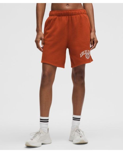 lululemon athletica Red Scuba Mid-Rise Oversized Short 7"