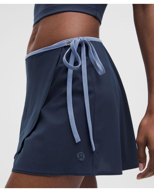 lululemon athletica Blue Wrap-Front Mid-Rise Tennis Skirt