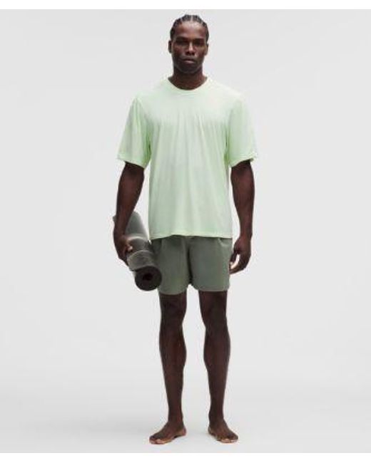 lululemon athletica Green Brushed Yoga Crewneck T-Shirt for men