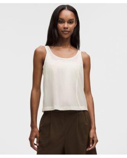 lululemon athletica White – Stretch Relaxed-Fit Tank Top – – Size Large