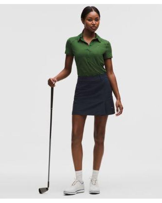 lululemon athletica Green Stretch Twill Front Pleat Golf Skirt