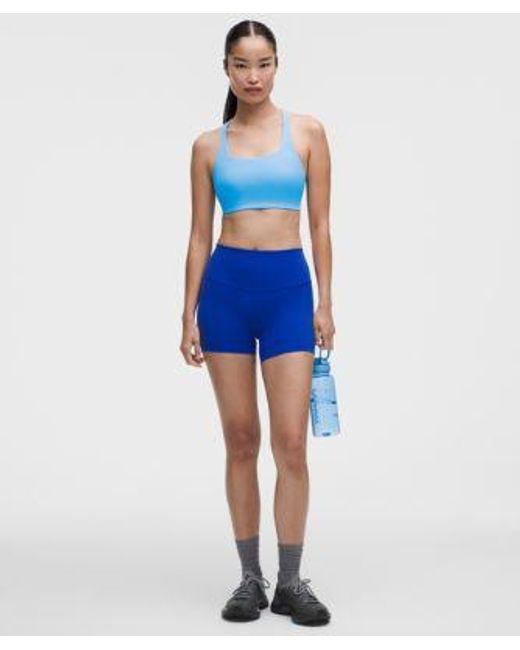 lululemon athletica Blue – All-Time Hero Ribbed Sports Bra Medium Support, B/C Cup – – Size Large