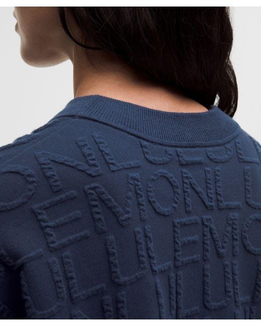 lululemon athletica Blue – Jacquard Crewneck Sweater – Cotton-Blend – – Size Large