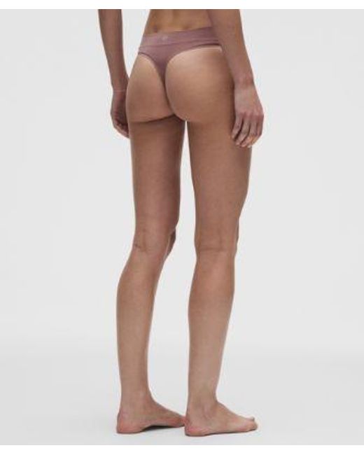 lululemon athletica Natural – Underease Mid-Rise Thong Underwear 3 Pack – – Size Large