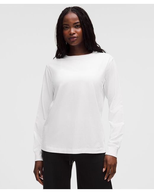 lululemon athletica White All Yours Organic Cotton Long-Sleeve Shirt