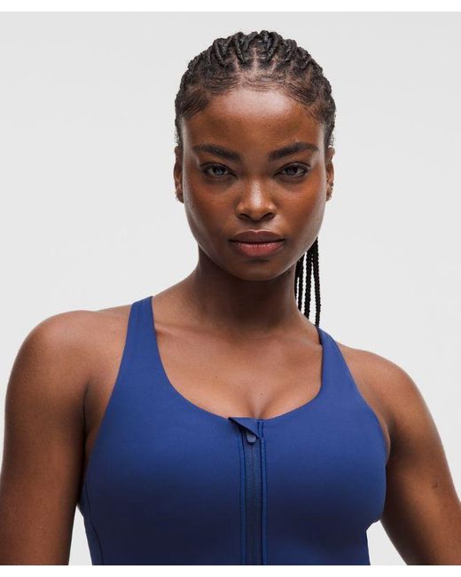 lululemon athletica Blue – Energy Zip-Front Sports Bra High-Support, B–G Cups – – Size 6