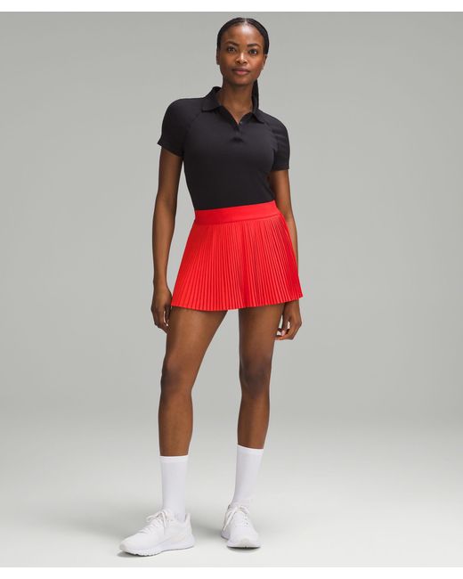 lululemon athletica Red Varsity High-rise Pleated Tennis Skirt