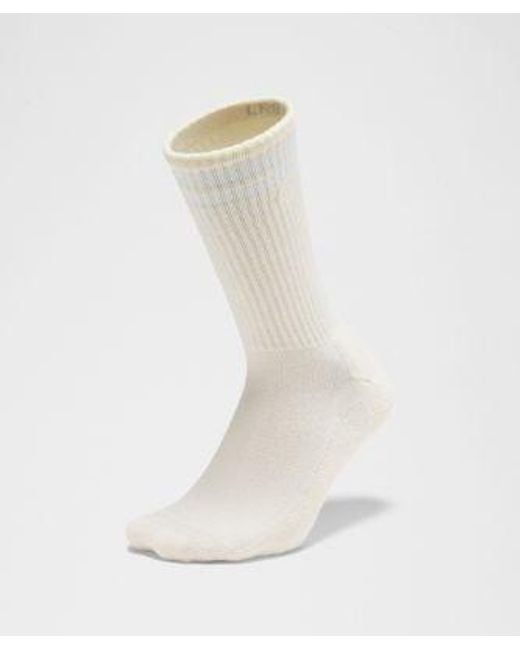 lululemon athletica White – Daily Essential Crew Socks Stripe – – Size Large for men