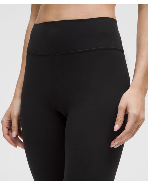 lululemon athletica Black Groove High-Rise Ribbed Panel Leggings 28"