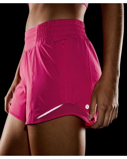 lululemon athletica Pink Hotty Hot High-Rise Lined Short 4"