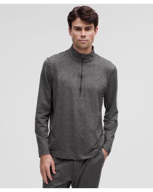 lululemon athletica Gray – Soft Jersey Half Zip Long-Sleeve Top – – Size Large for men