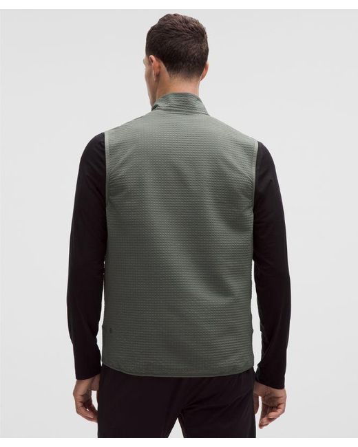 lululemon athletica Gray Grid Fleece Full-Zip Vest for men