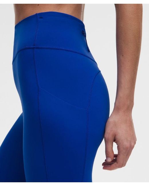 lululemon athletica Blue – Fast And Free 6-Pocket High-Rise Tight Leggings Design – 25" – – Size 14