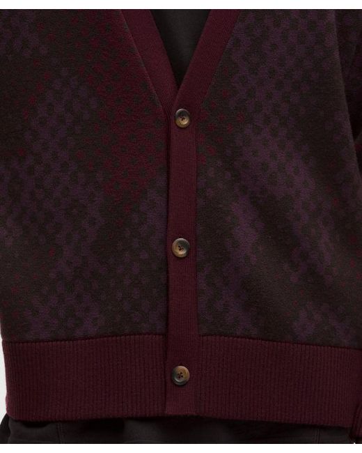 lululemon athletica Red Merino Wool Cardigan for men