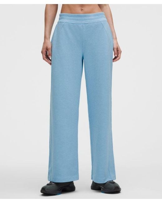 lululemon athletica Blue – Scuba Mid-Rise Wide-Leg Pants Waffle – – Size Large