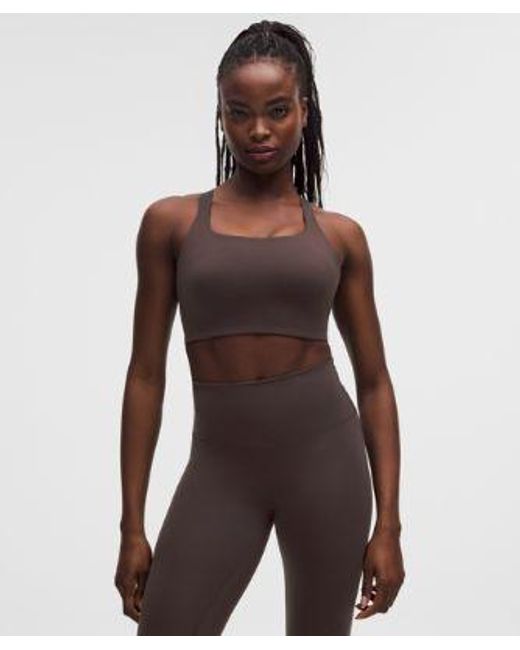 lululemon athletica Brown Ultralu Square-Neck Workout Bra
