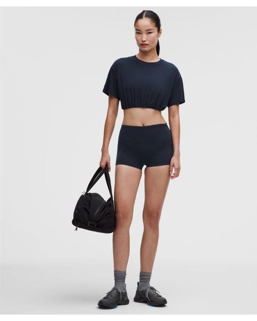 lululemon athletica Blue – Jersey Training Super-Cropped T-Shirt – – Size 4