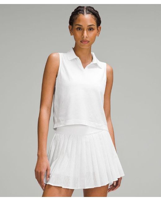 lululemon athletica White – Swiftly Tech Sleeveless Polo Shirt Colour Tip – –