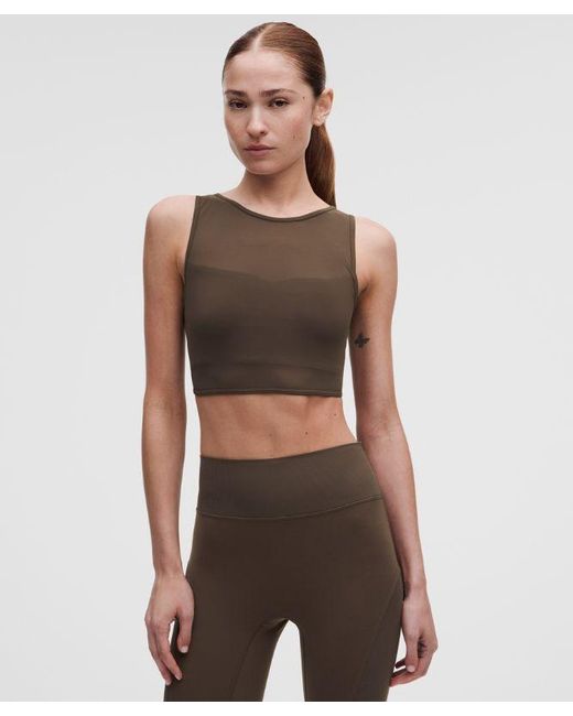 lululemon athletica Brown Bend This Mesh Bandeau And V-Neck Bra