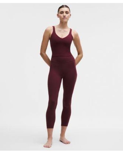 lululemon athletica Red – Groove No Line High-Rise Tight Leggings Heart – 25" – Color Burgundy/ – Size 18