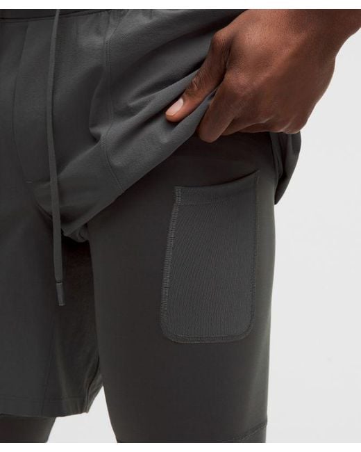 lululemon athletica Black License To Train Lined Short 7" for men