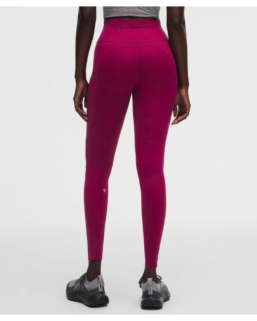 lululemon athletica Red Fast And Free 6-Pocket High-Rise Tight 28"