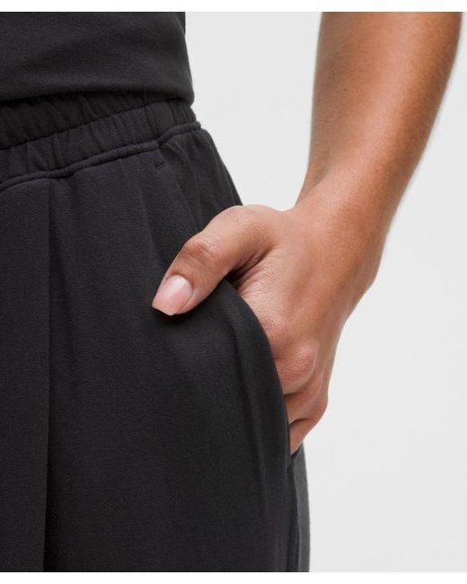 lululemon athletica Black – Becalm High-Rise Pleated Extra-Wide Leg Pants Fabric – – Size Medium