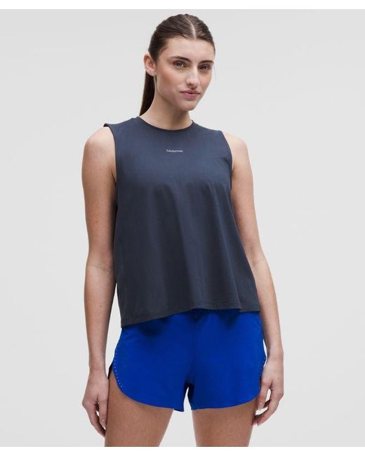 lululemon athletica Blue Pace Crush Cross-Back Graphic Tank Top