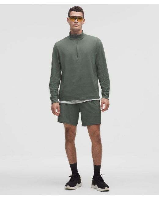 lululemon athletica Green – Reflective Knit Running Half Zip Long-Sleeve Top – – Size Medium for men