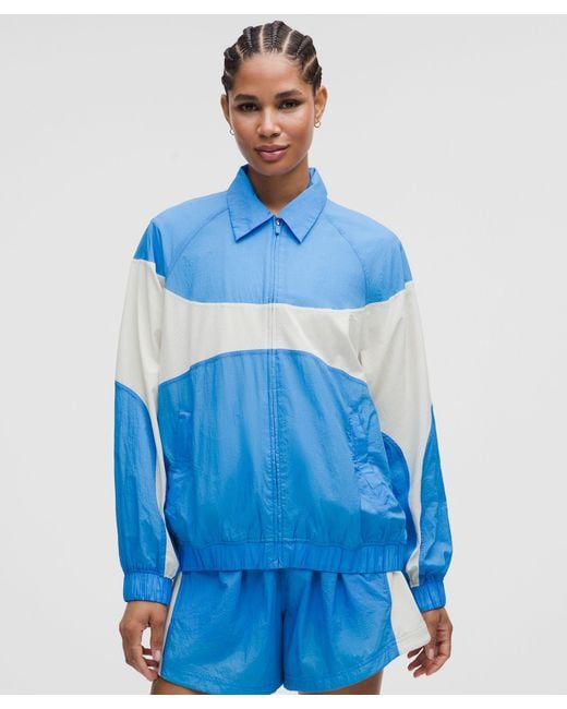 lululemon athletica Blue Nylon Collared Jacket