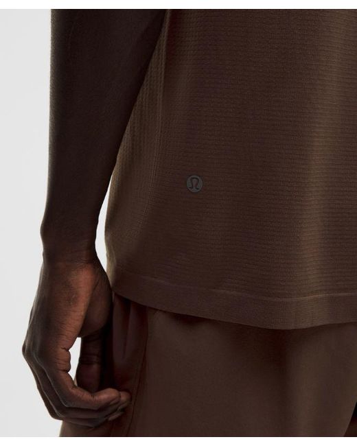 lululemon athletica Brown Metal Vent Tech Short-Sleeve Shirt for men