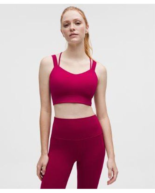 lululemon athletica Red – Like A Cloud Longline Sports Bra Light Support, D/Dd Cup – – Size 10