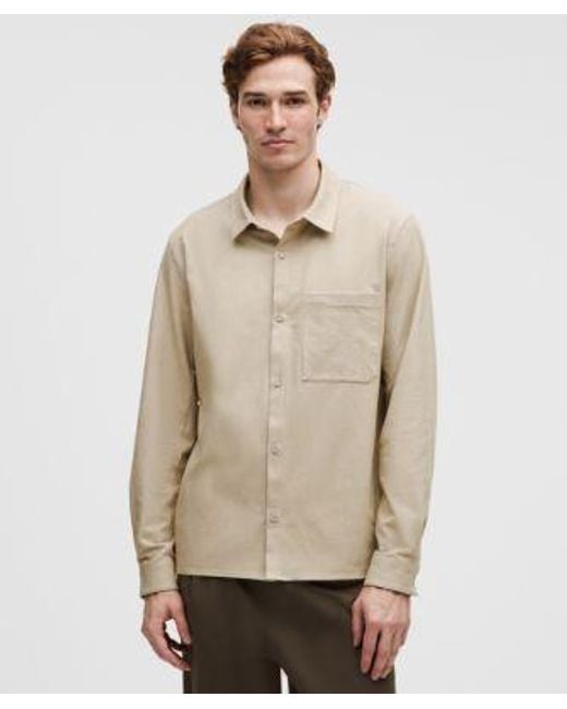 lululemon athletica Natural – Brushed Woven Overshirt – Color Khaki – Size Large for men
