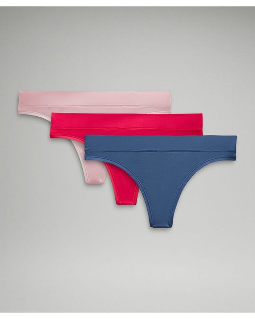 lululemon athletica Multicolor Underease Mid-rise Thong Underwear 3 Pack