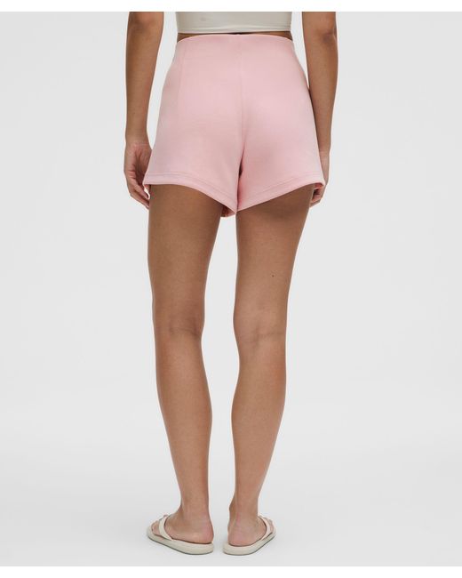 lululemon athletica Pink – Softstreme Kick-Flare Mid-Rise Shorts – 4" – – Size 4