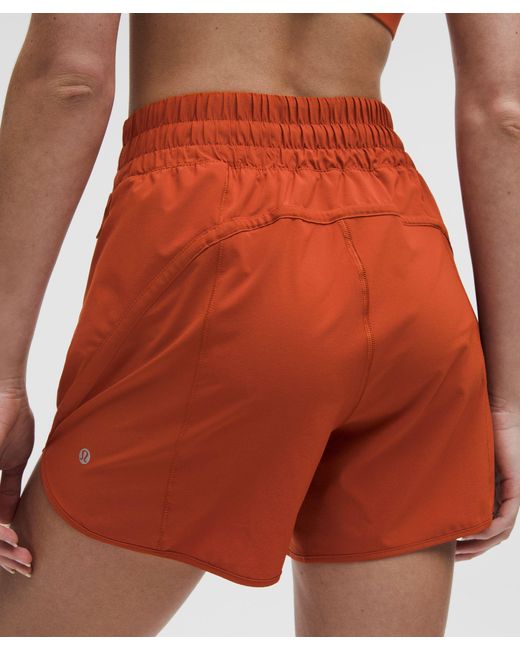 lululemon athletica Red Track That High-Rise Lined Short 5"