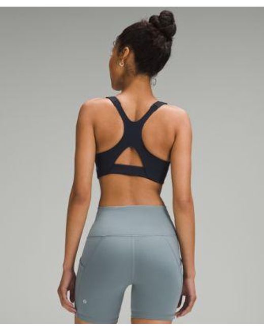 lululemon athletica Blue – Ultralu Square-Neck Workout Sports Bra Medium Support, B/C Cup – – Size 14