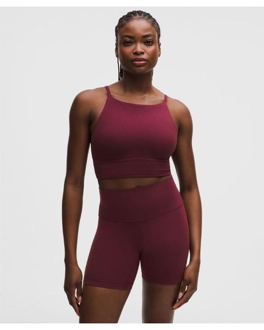 lululemon athletica Red – Focuser High-Neck Sports Bra Light Support, C/D Cup – Color Burgundy/ –