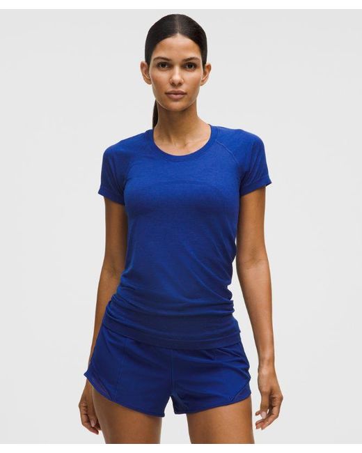 lululemon athletica Blue – Swiftly Tech Short-Sleeve Shirt 2.4 Hip Length – – Size 4