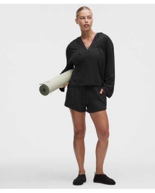 lululemon athletica Black – Becalm V-Neck Hoodie Fabric – – Size Large