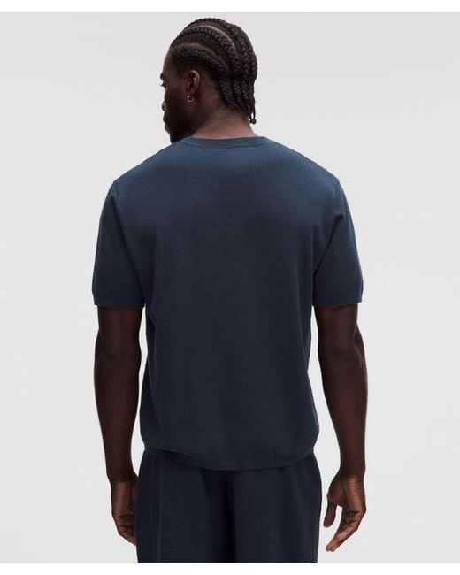 lululemon athletica Blue – Knit T-Shirt – Cotton-Blend – – Size Large for men