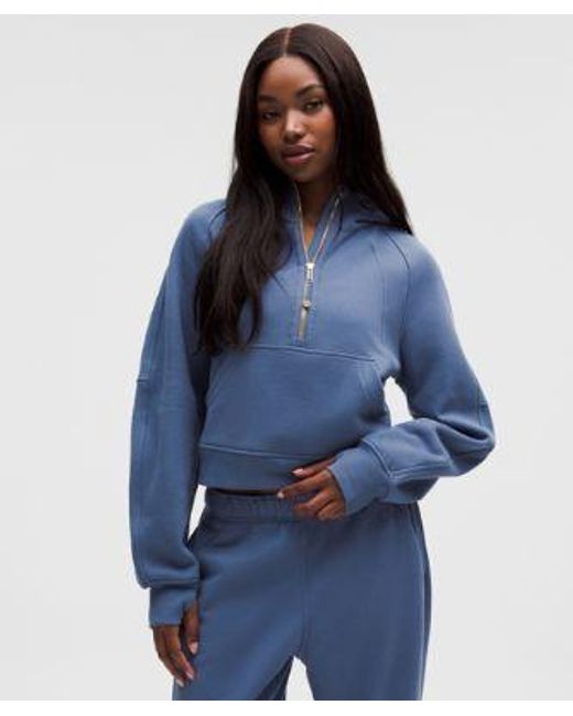 lululemon athletica Blue – Scuba Oversized Half-Zip Hoodie – – Size 6